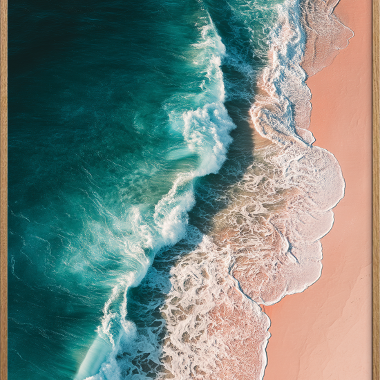 Havets hvisken mod sand - Oak Frame, No Border