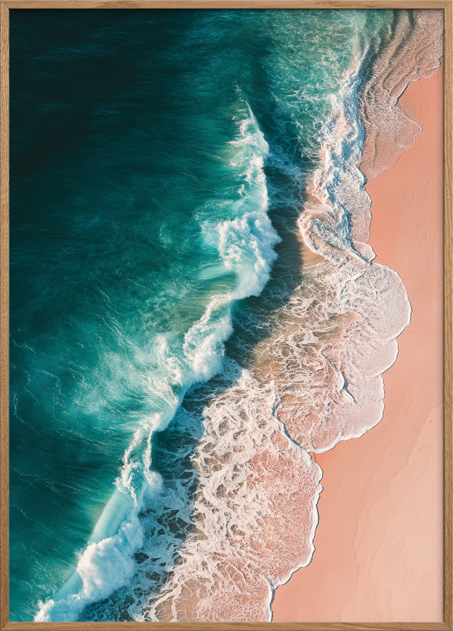 Havets hvisken mod sand - Oak Frame, No Border