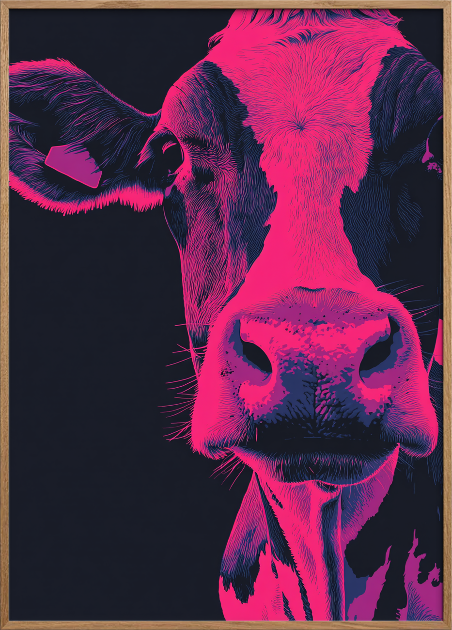 Neonkoens stille åndedræt - Oak Frame, No Border