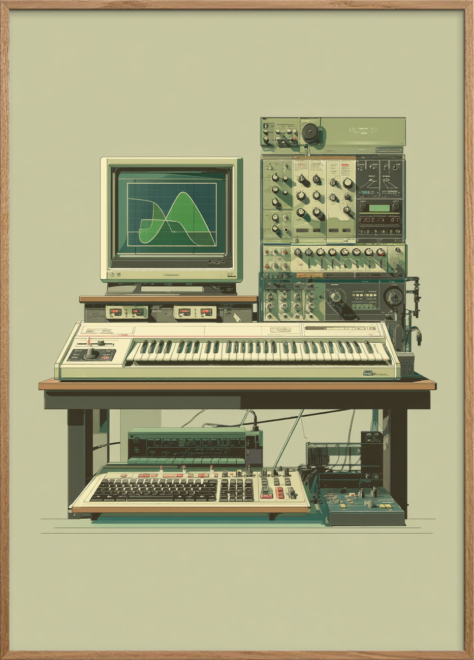 Lydens grønne kurver - Oak Frame, No Border