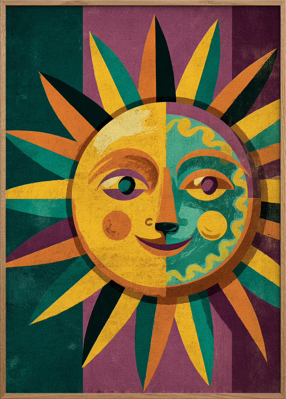 Solens lune hvisken - Oak Frame, No Border