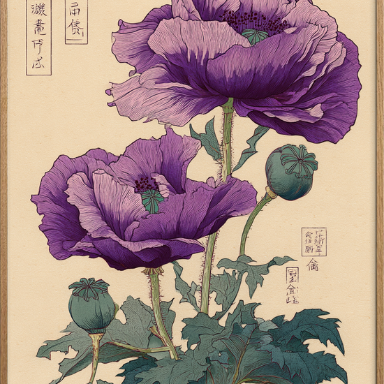 Hvisken fra lilla kronblade - Oak Frame, No Border