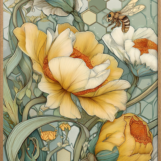 Summen af gyldent silke - Oak Frame, No Border