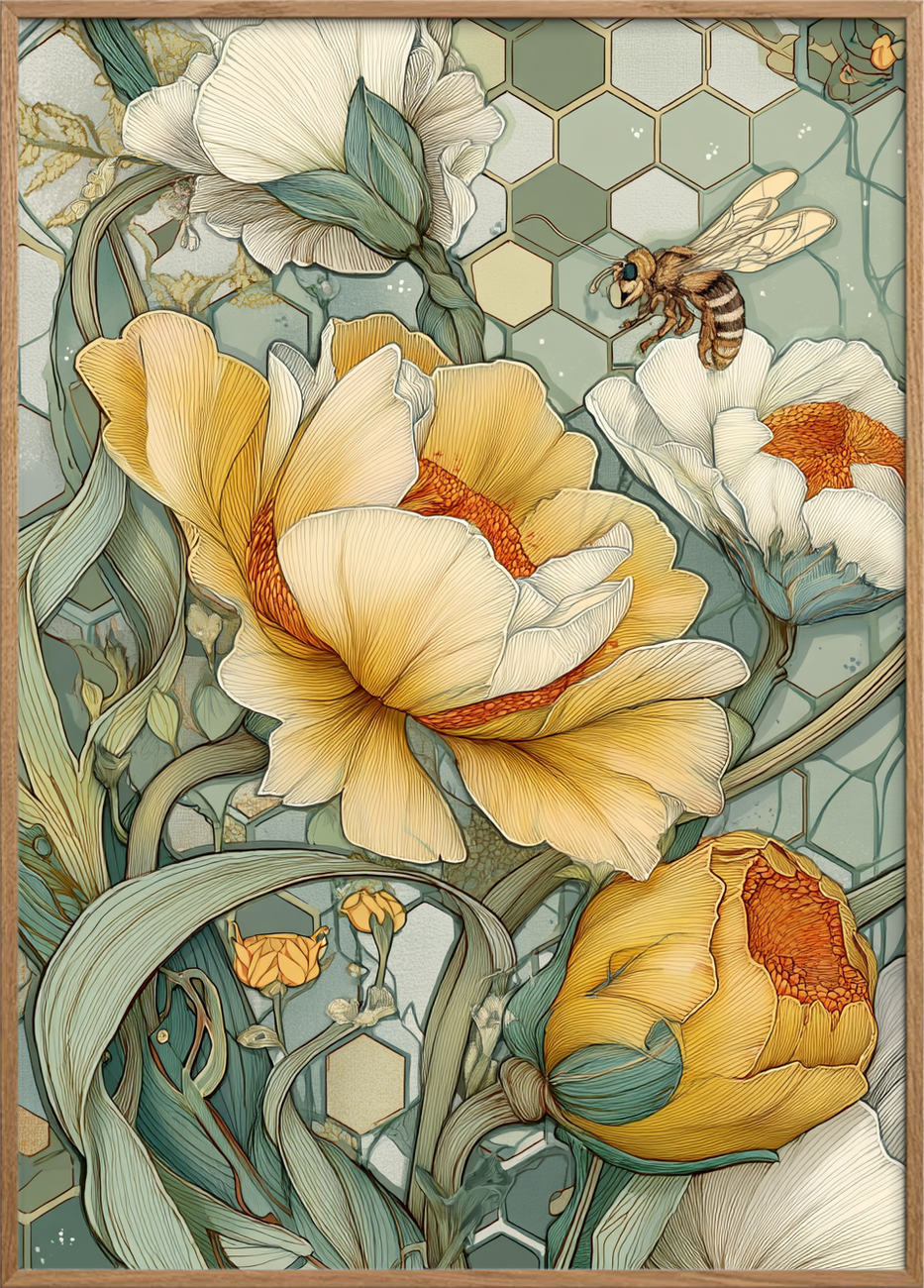 Summen af gyldent silke - Oak Frame, No Border