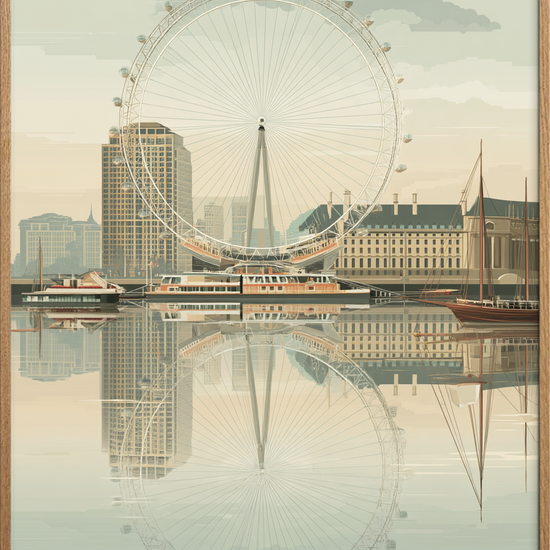 Sus over spejlende by - Oak Frame, No Border