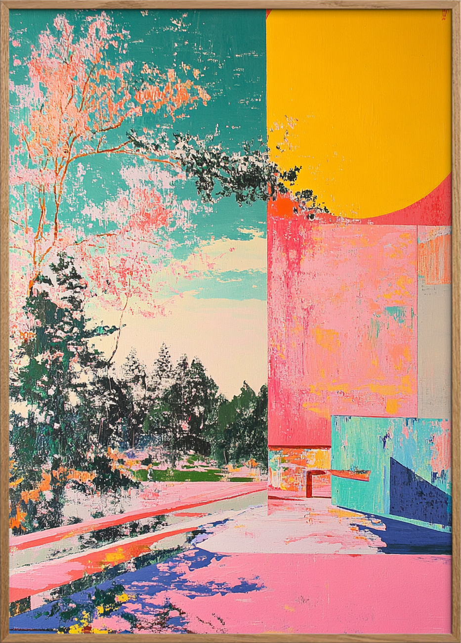 sydvendt portal i sukkerfarver - Oak Frame, No Border