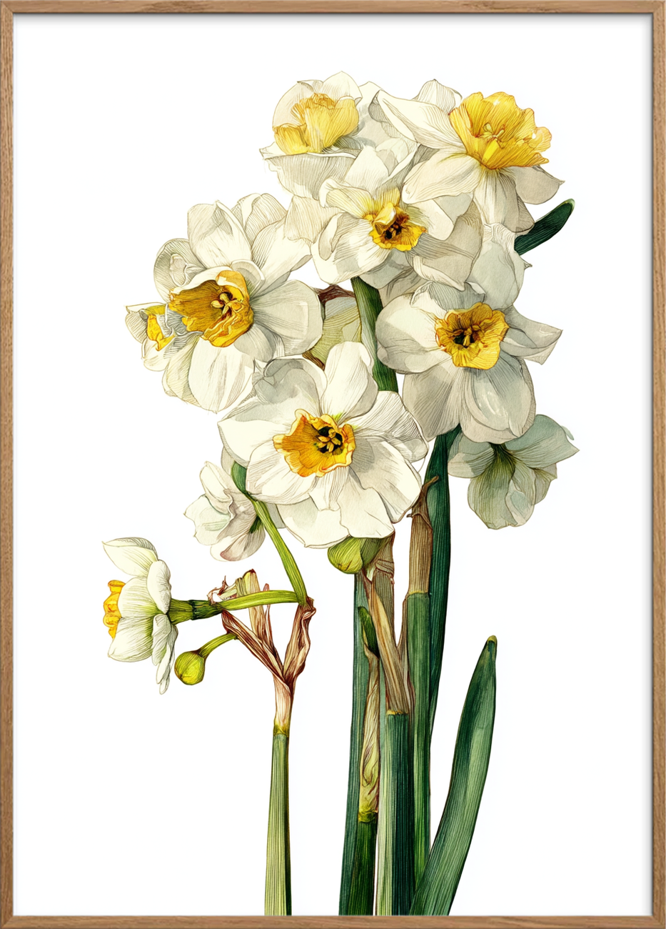 Suset fra hvide klokker - Oak Frame, No Border