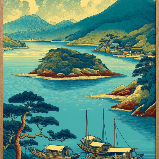 Havnens stille hjerteslag - Oak Frame, No Border