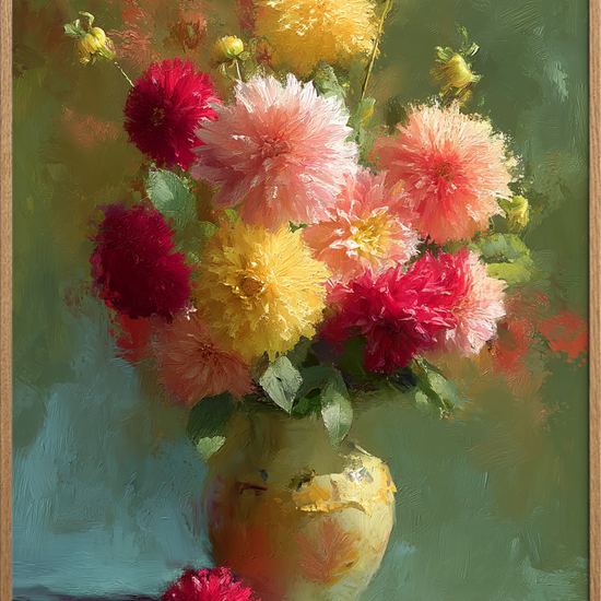 Honningblød blomstersus - Oak Frame, No Border