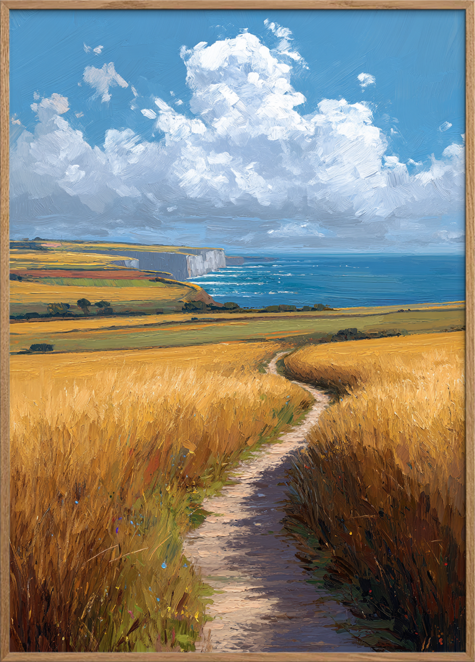 Havets hvisken langs stien - Oak Frame, No Border