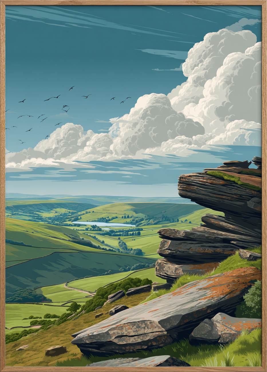 Skyernes bløde trommer - Oak Frame, No Border