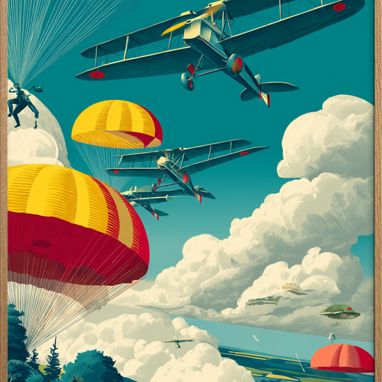 Luftens trommeslag i frit fald - Oak Frame, No Border