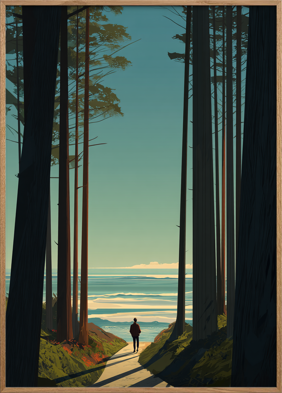 Hjertets stille bølgeslag - Oak Frame, No Border