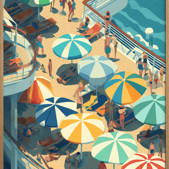 Sommerbrus under farvede parasoller - Oak Frame, No Border