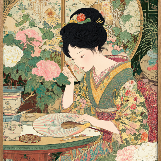 Silkens hvisken i skygger - Oak Frame, No Border