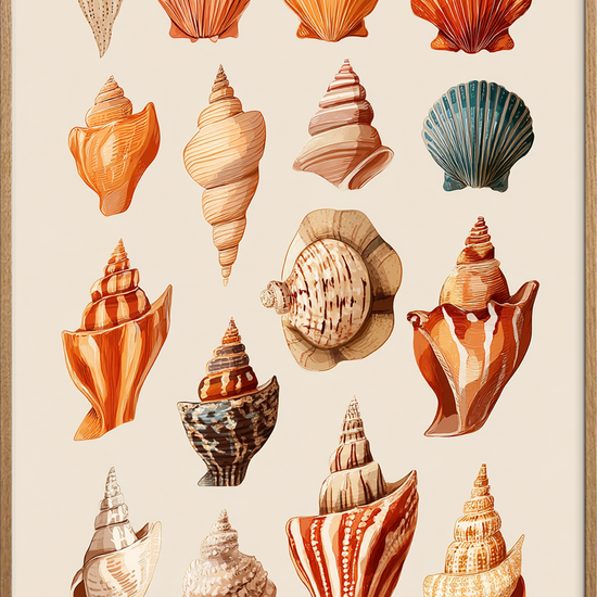 Havets hvisken i skaller - Oak Frame, No Border