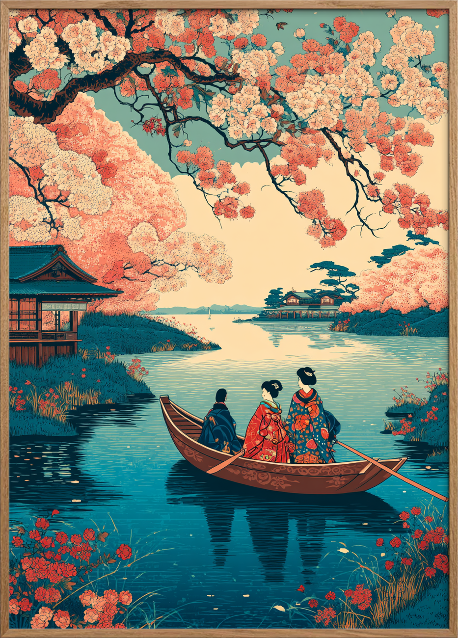 Forårets hvisken over vandet - Oak Frame, No Border