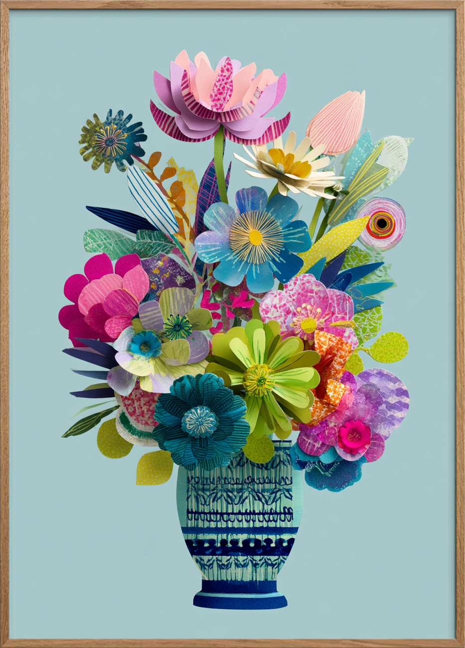 Vasesang i pastelfarver - Oak Frame, No Border