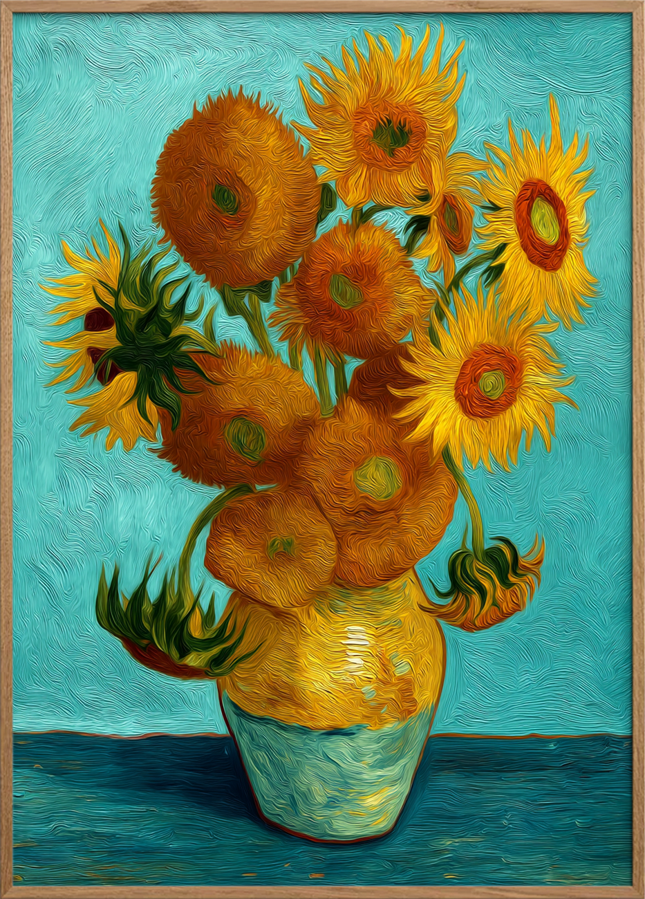 Solsikkernes varme hvisken - Oak Frame, No Border