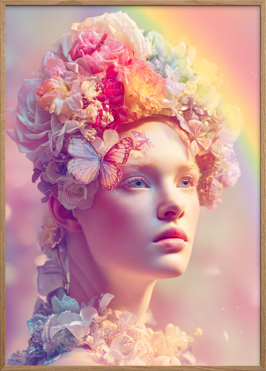 Regnbuens bløde hvisken - Oak Frame, No Border