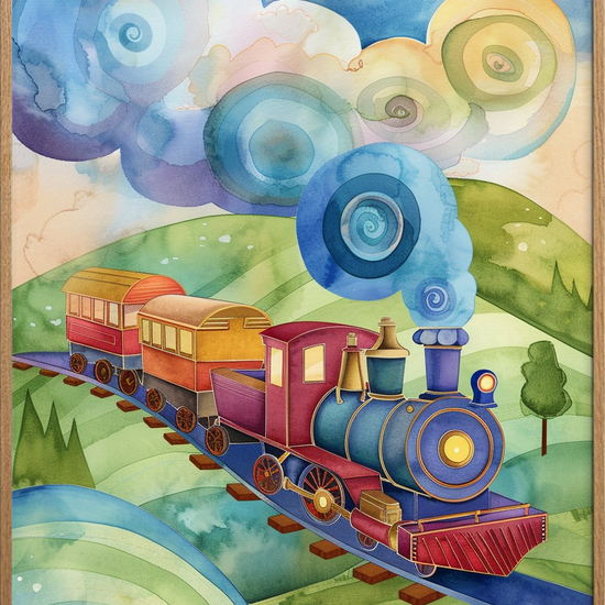 Togets blå hvisken - Oak Frame, No Border