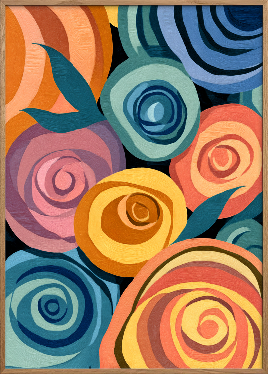 Hvisken fra roserne - Oak Frame, No Border