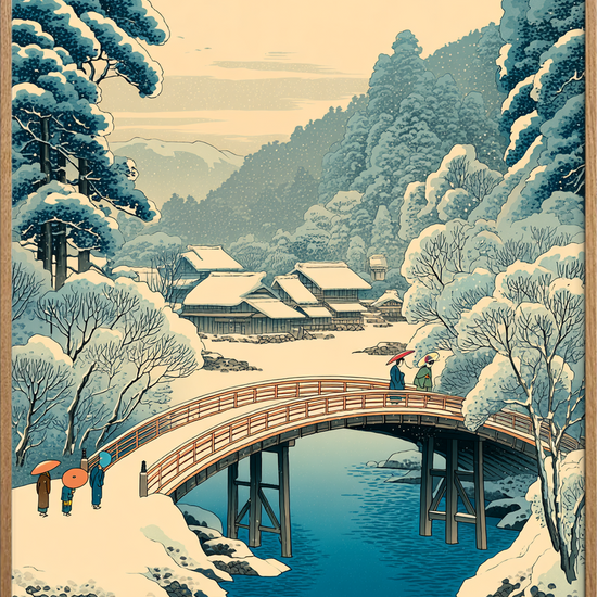 Sneen hvisker over broen - Oak Frame, No Border