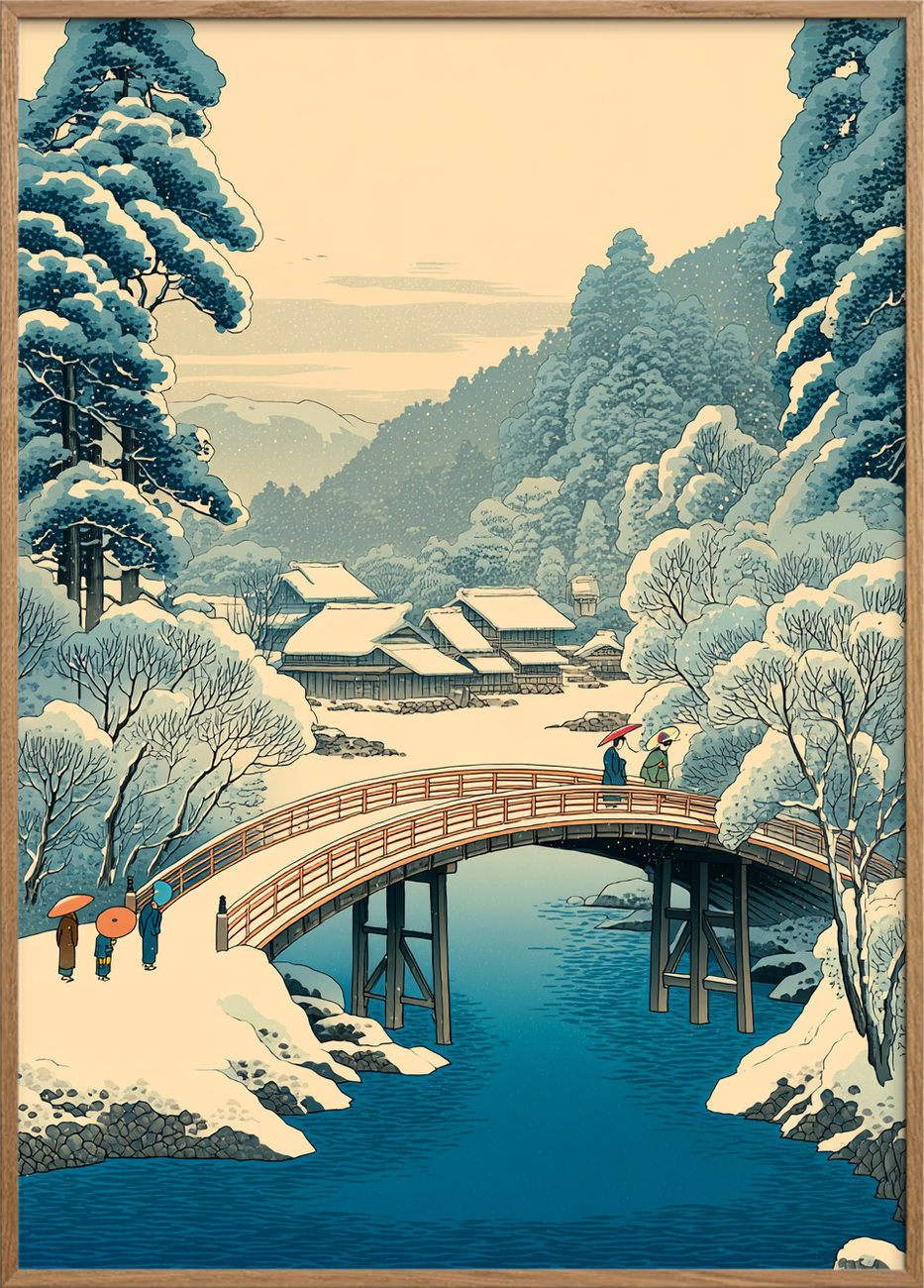 Sneen hvisker over broen - Oak Frame, No Border