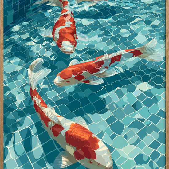 Silkesus af farvet skæl - Oak Frame, No Border