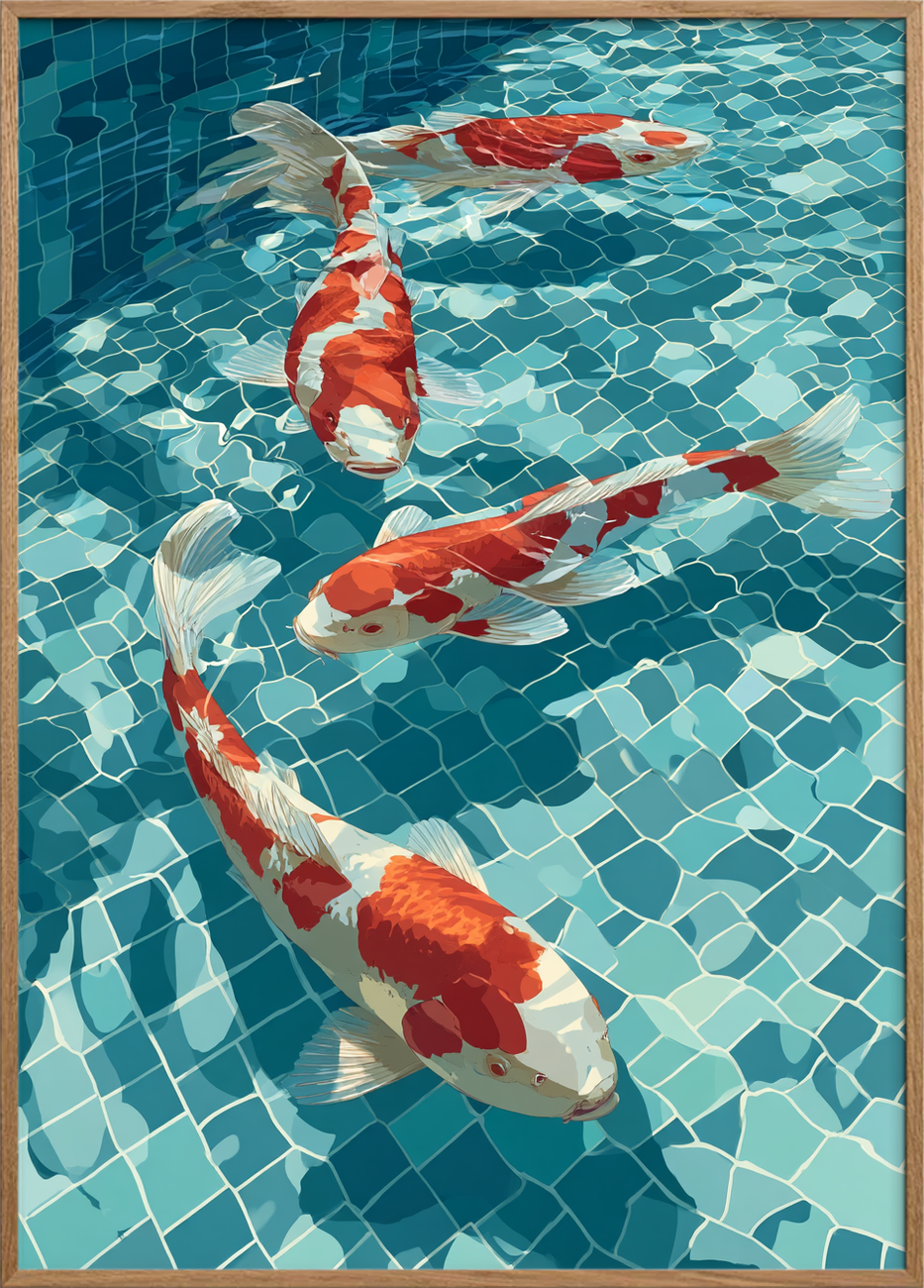 Silkesus af farvet skæl - Oak Frame, No Border