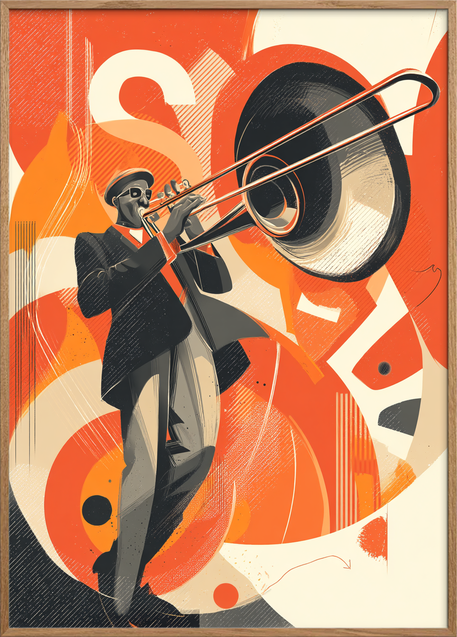 Trombonens varme rumklang - Oak Frame, No Border