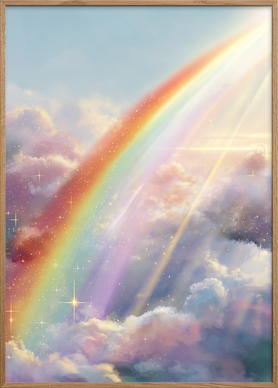 Regnbuens stille hvisken - Oak Frame, No Border