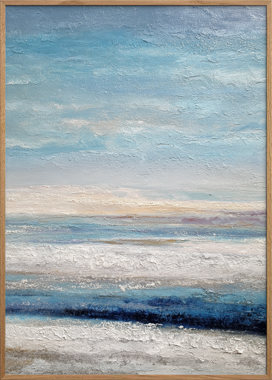 Havets blide hvisken - Oak Frame, No Border