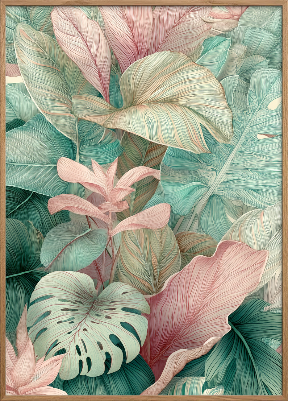 Hvisken af tropisk løv - Oak Frame, No Border
