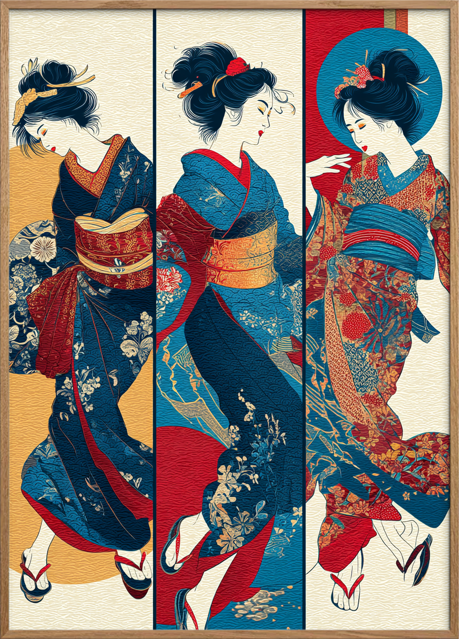 Hviskende silke i dans - Oak Frame, No Border