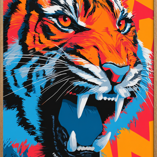 Vibrerende brøl af farver - Oak Frame, No Border