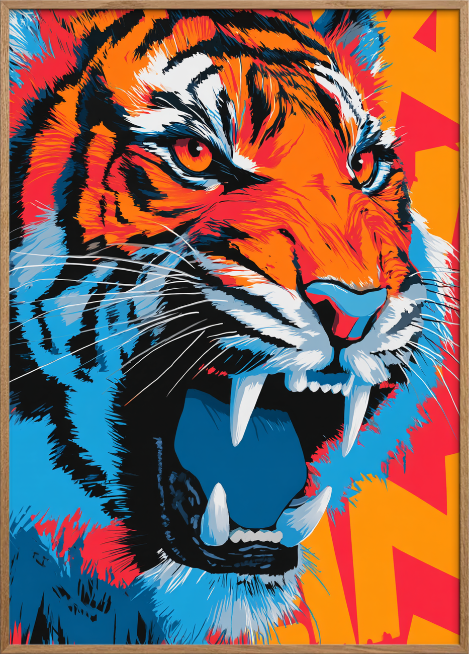 Vibrerende brøl af farver - Oak Frame, No Border