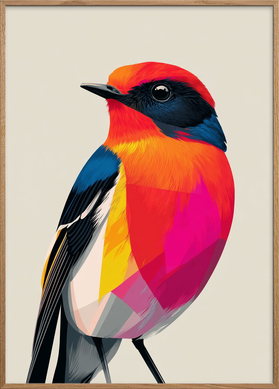 Fløjlssang i farvebrus - Oak Frame, No Border