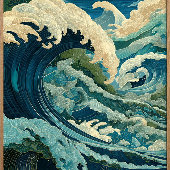 Havets hviskende brøl - Oak Frame, No Border