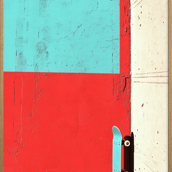 Grænsevagt i turkis - Oak Frame, No Border