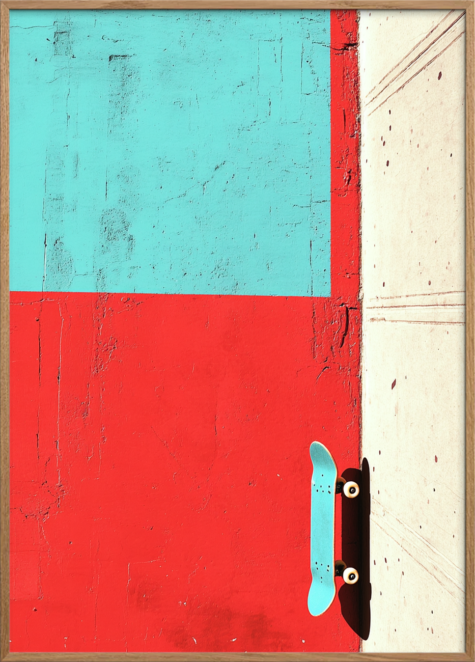 Grænsevagt i turkis - Oak Frame, No Border