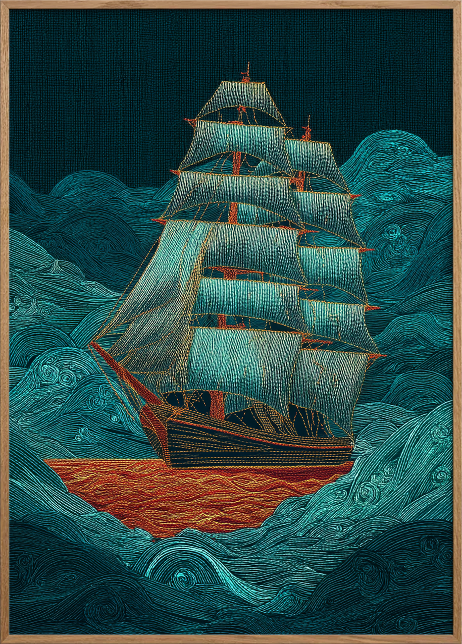 Havets hvisken under sejl - Oak Frame, No Border