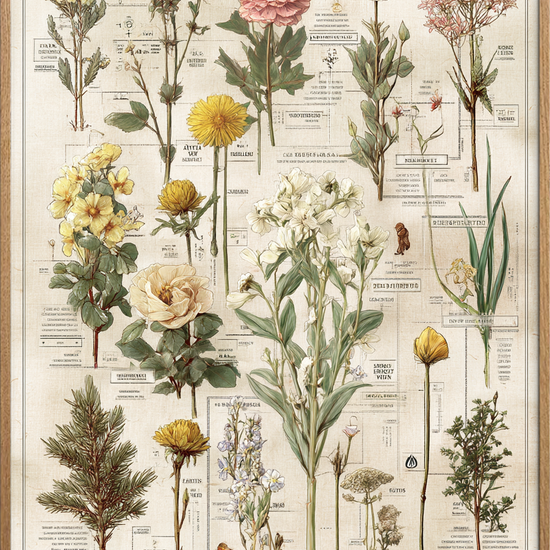 Stille blomsternes hvisken - Oak Frame, No Border