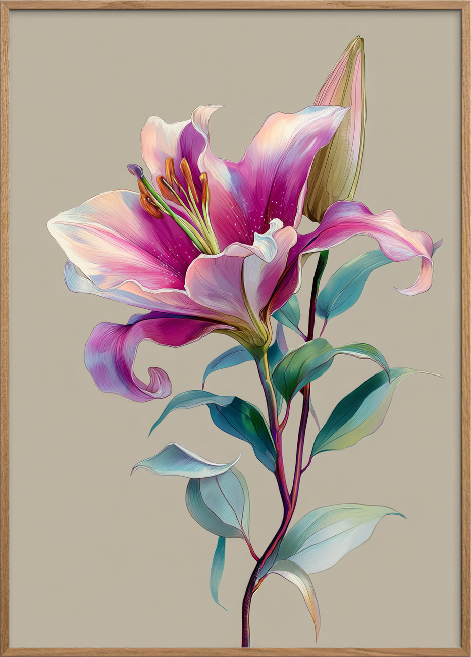 Silke hvisker i morgenlyset - Oak Frame, No Border