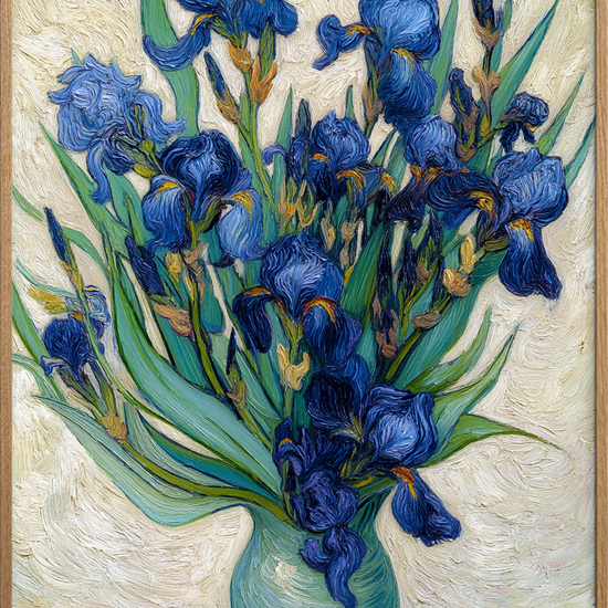 Blød blå hvisken - Oak Frame, No Border