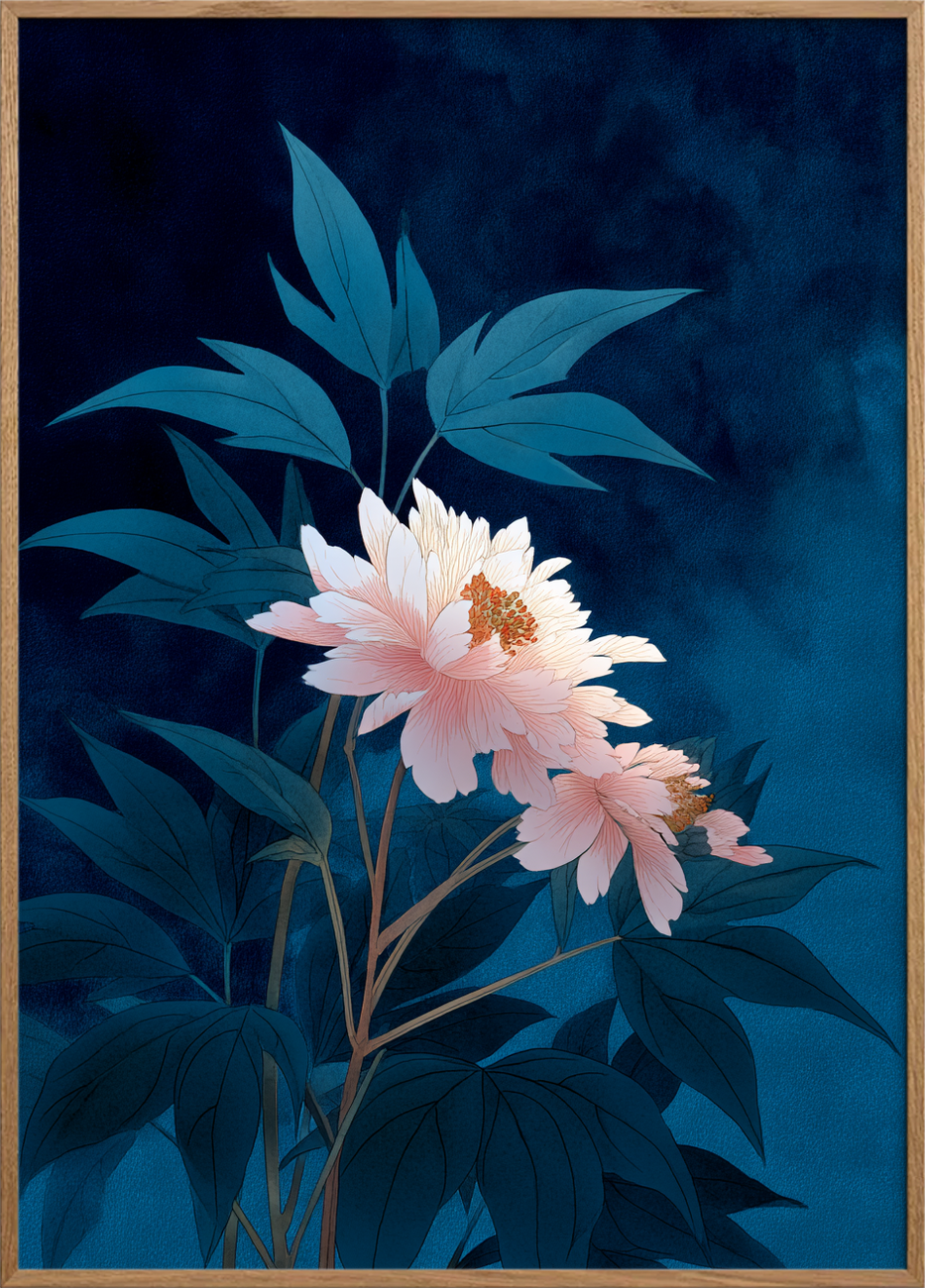 Nattens hvisken i blomst - Oak Frame, No Border