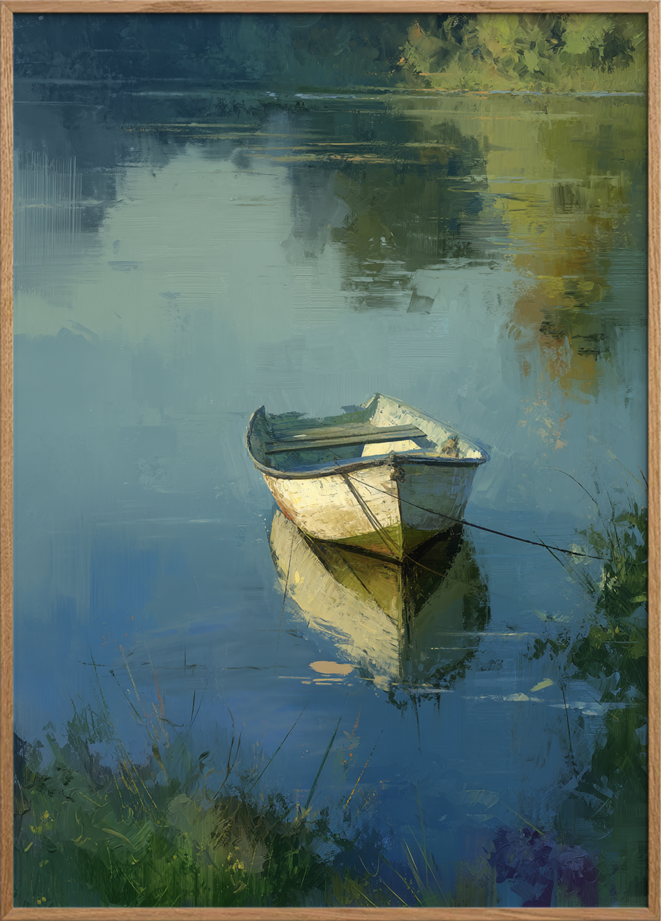 Bådens hvisken i morgendisen - Oak Frame, No Border