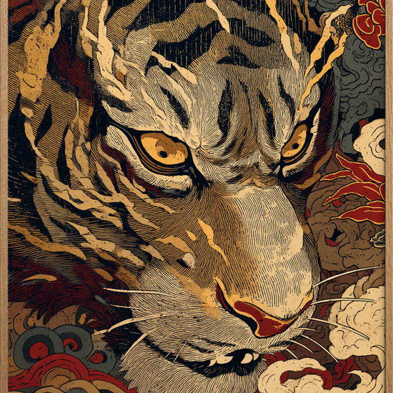 Brøl gennem silkebløde skyer - Oak Frame, No Border