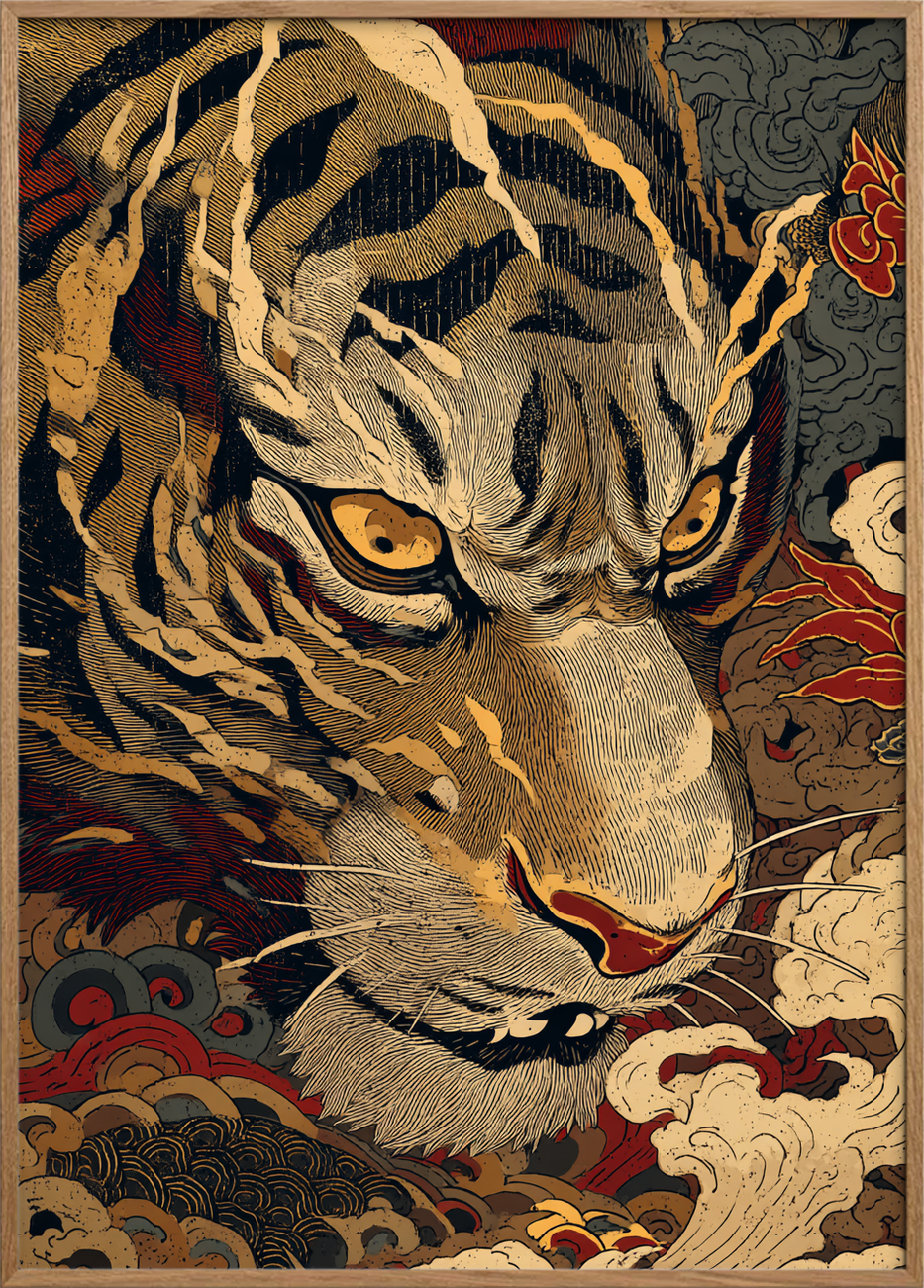 Brøl gennem silkebløde skyer - Oak Frame, No Border