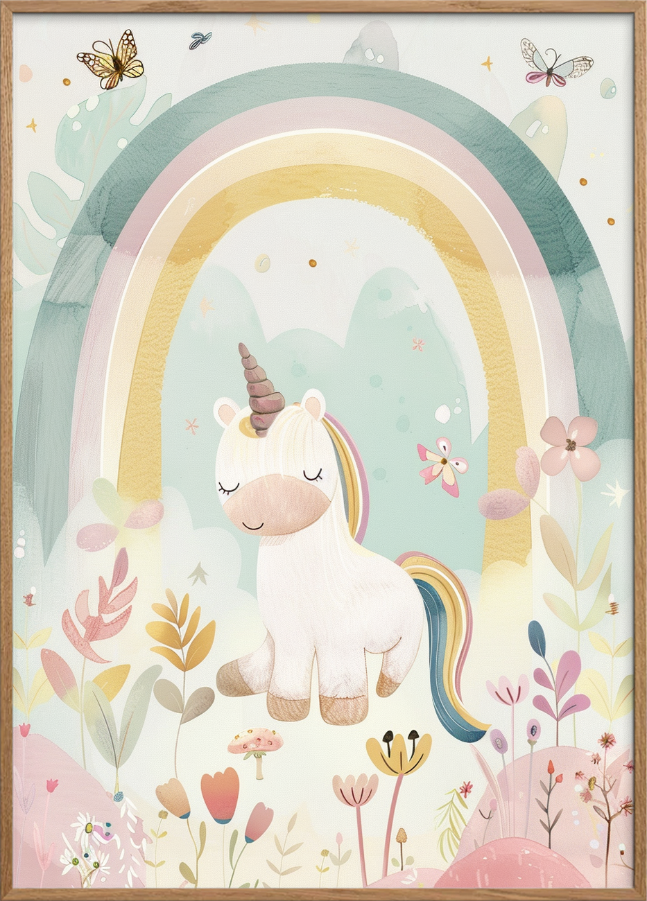 Silke under regnbuens åndedrag - Oak Frame, No Border